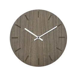 Clearance Hemverk - Vægur - Valnød - Ø38 cm - Sølv visere
