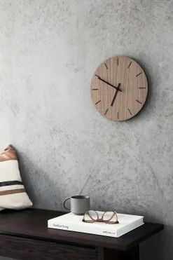 Clearance Hemverk - Vægur - Valnød - Ø38 cm - Sølv visere