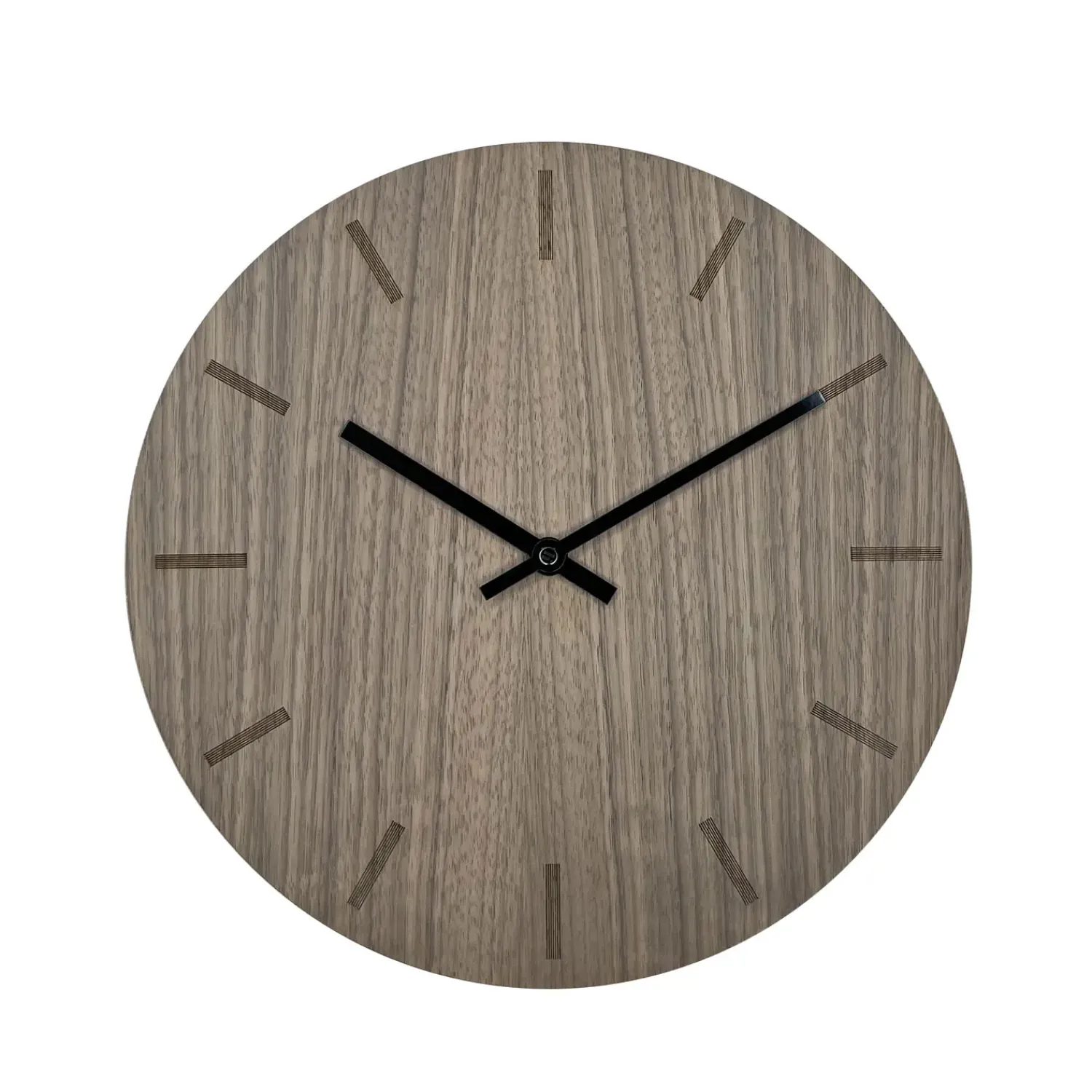 Sale Hemverk - Vægur - Valnød - Ø38 cm - Sorte visere