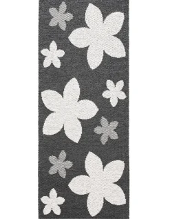 New Horredsmattan - tæppe - Flower - 70 x 150 cm - sort