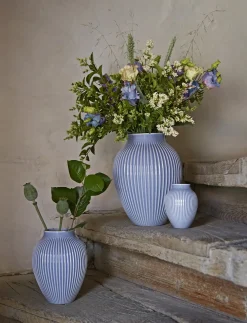 Sale Knabstrup Keramik - vase H 12.5 cm ripple lavender