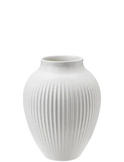 New Knabstrup Keramik - vase H 12.5 cm ripple white