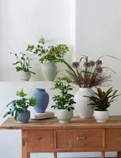 Online Knabstrup Keramik - vase H 27 cm ripple white