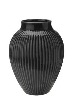 Best Knabstrup Keramik - vase H 20 cm ripple black