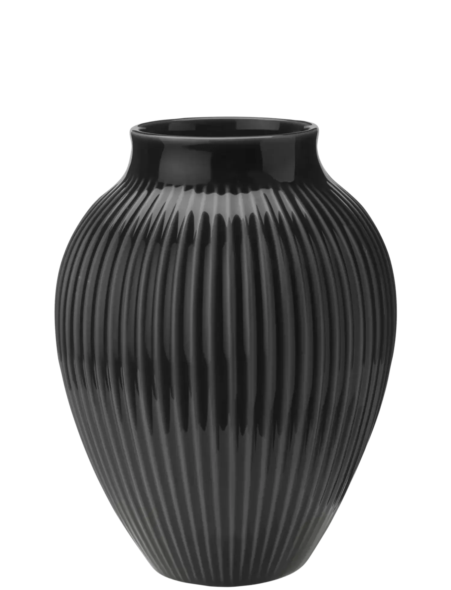 Best Knabstrup Keramik - vase H 20 cm ripple black