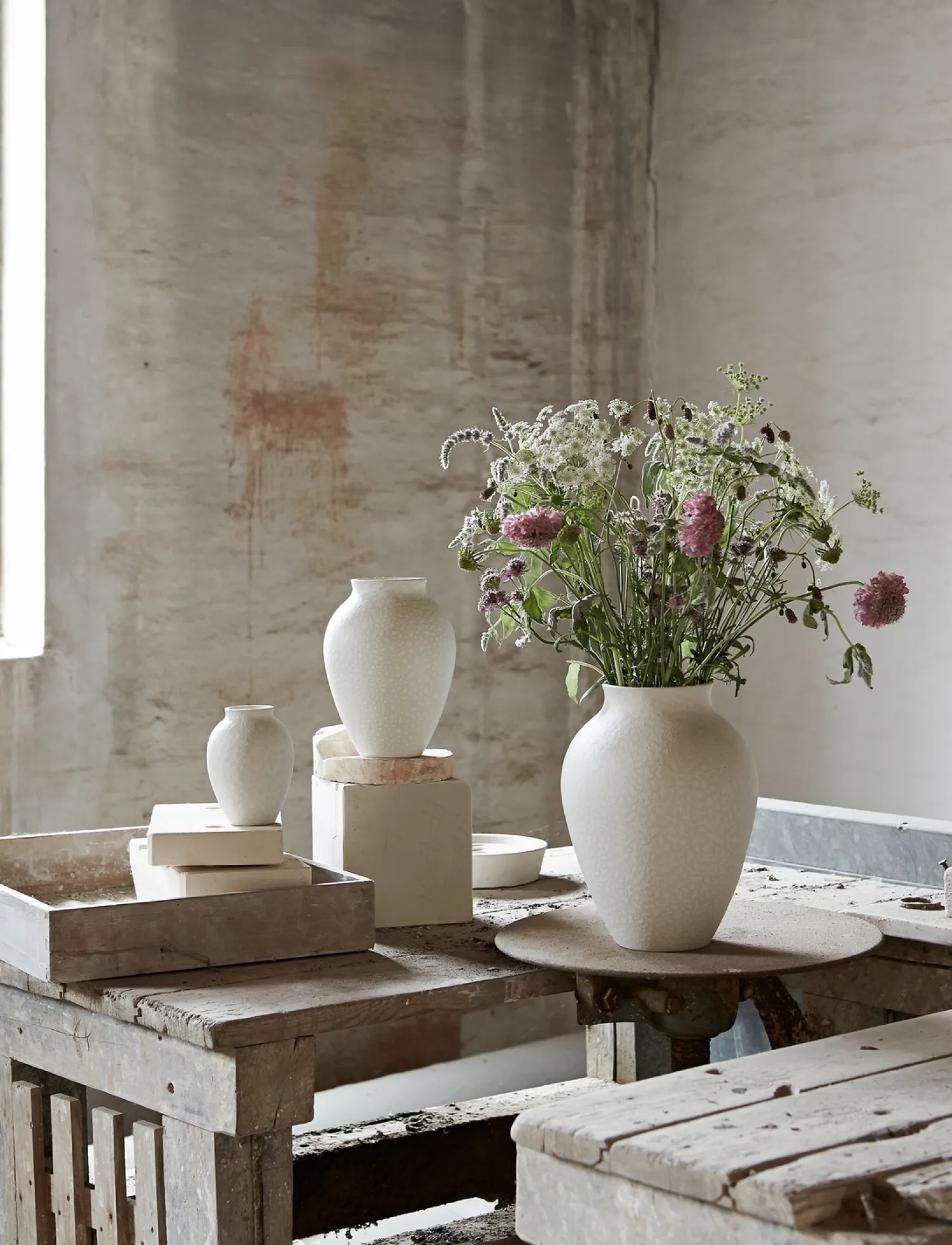Hot Knabstrup Keramik - vase H 12.5 cm white