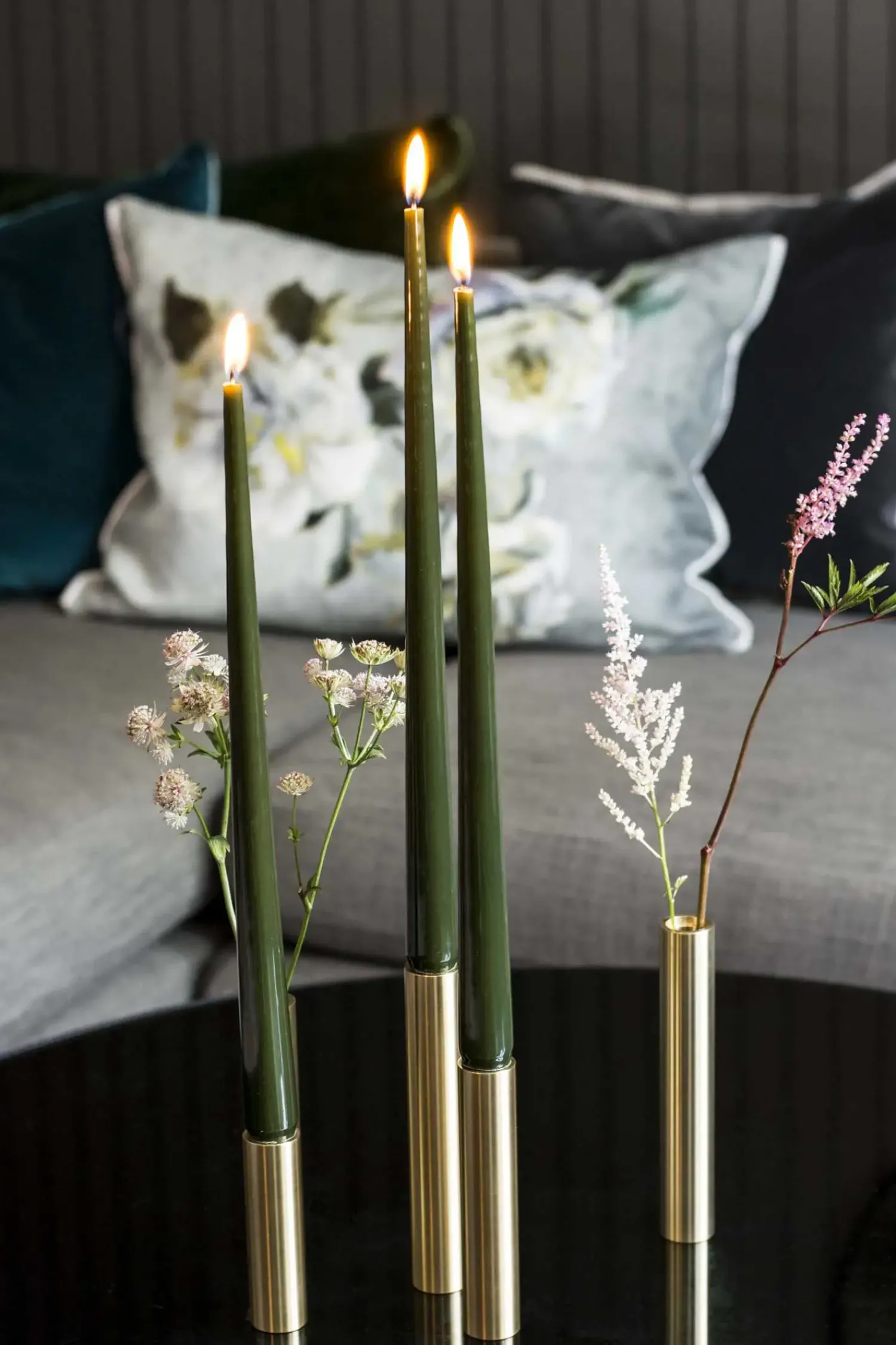 Discount Kunstindustrien - 3 Lysetager Slim Light i Messing - Højde 10 cm, 14 cm ,17 cm