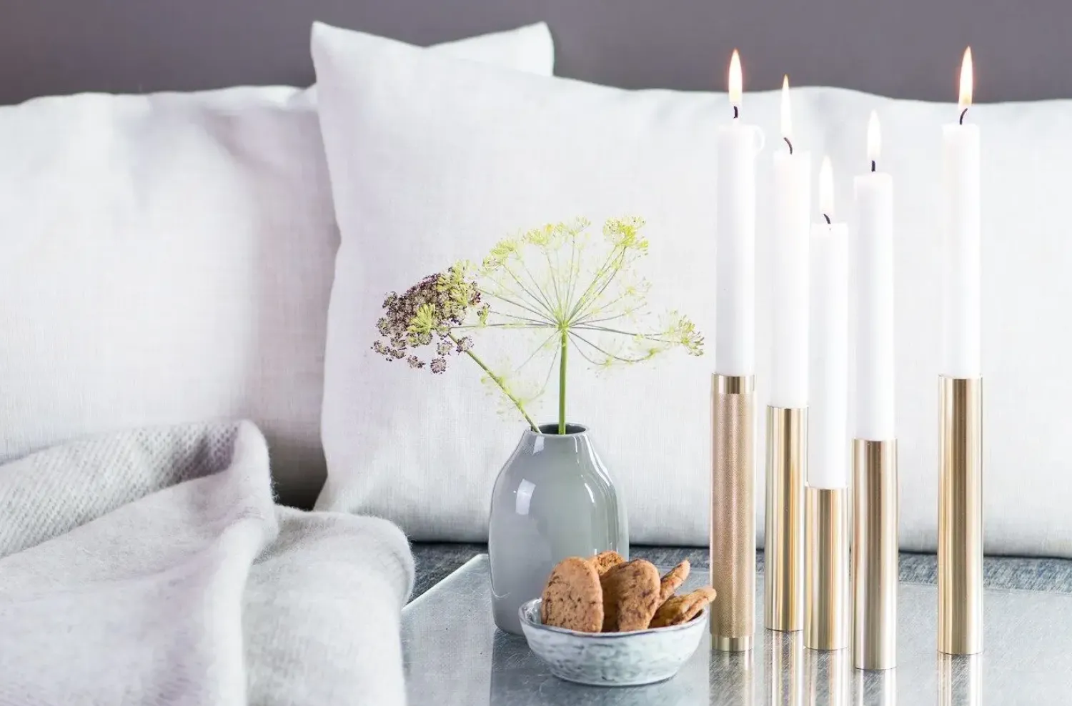 Discount Kunstindustrien - Slim Light Lysetage messing - Højde 14 cm
