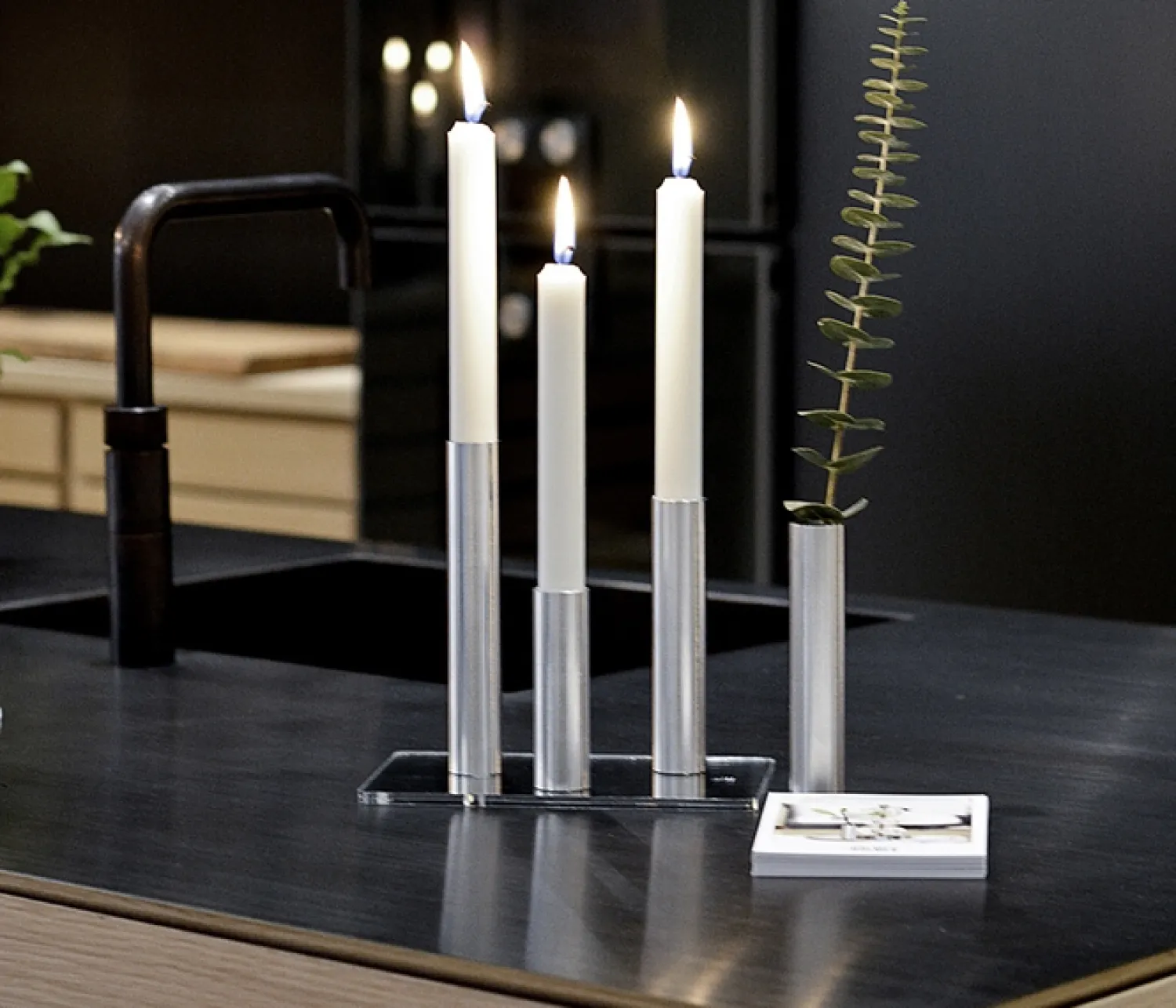 New Kunstindustrien - Slim Light lysetage rustfri stål - Højde 10 cm