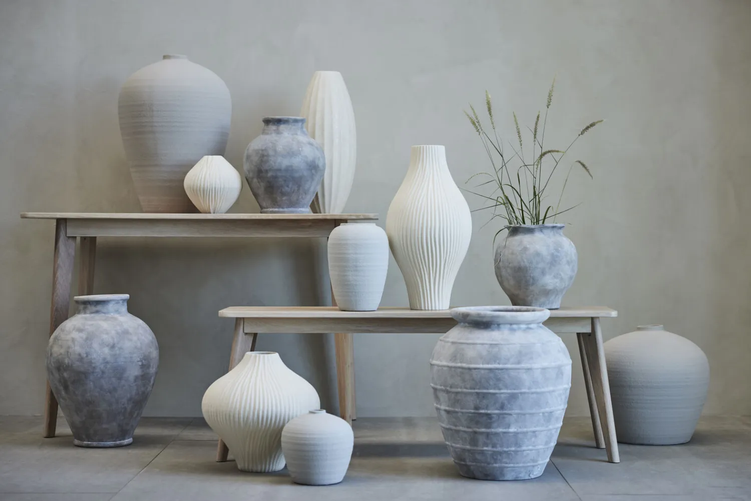 Clearance Lene Bjerre - Anna vase H40,5 cm. antik grå