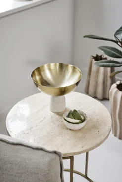 Clearance Lene Bjerre - Ellivia guldskål på marmorfod ø19 cm.
