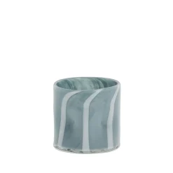 Discount Lene Bjerre - Marelle vase/fyrfadsstage i glas 10 cm. lyseblå