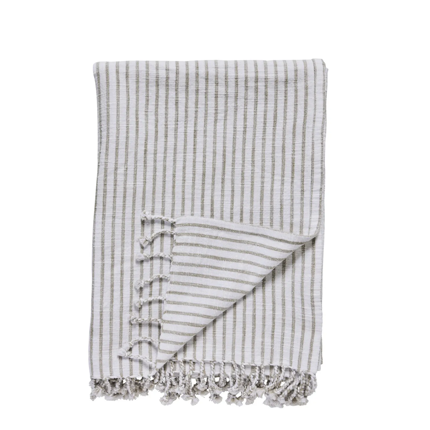 Hot Lene Bjerre - Olivia plaid 170x130 cm. beige stribet