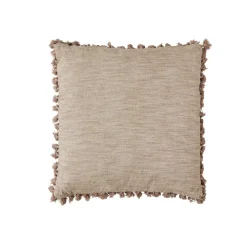 Clearance Lene Bjerre - Oville pude 50x50 cm. mørk sand m. kvaster