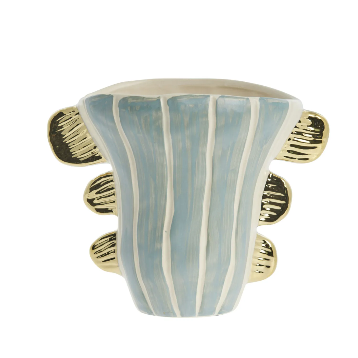Online Lene Bjerre - Valentina vase i keramik 24x13 cm. mint/guld