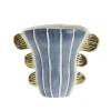 Best Lene Bjerre - Valentina vase i keramik 24x13 cm. blå/guld