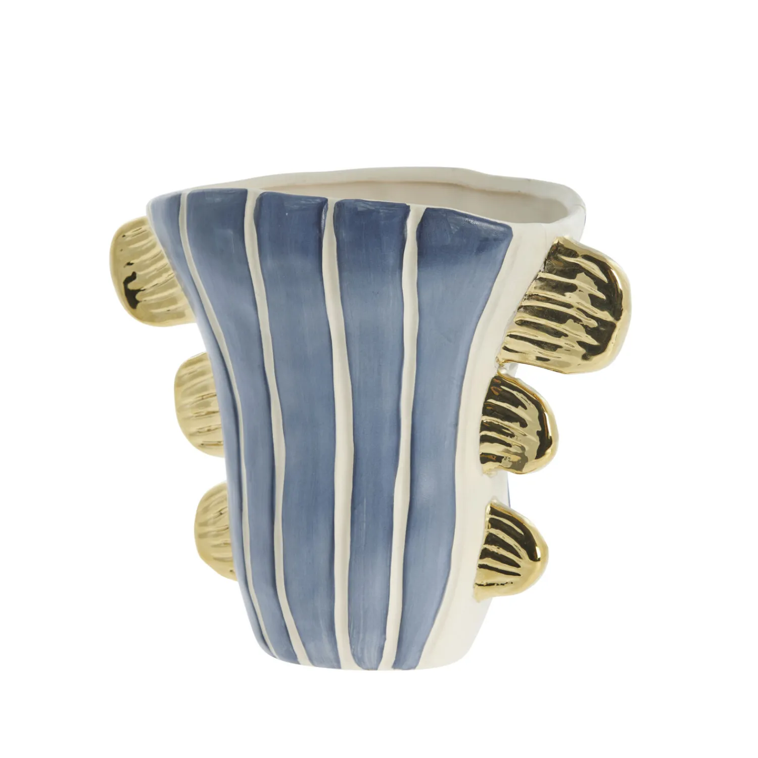 Best Lene Bjerre - Valentina vase i keramik 24x13 cm. blå/guld