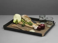 Online LindDNA bakke - Tray square small (nupo metallic/alu anthracite)