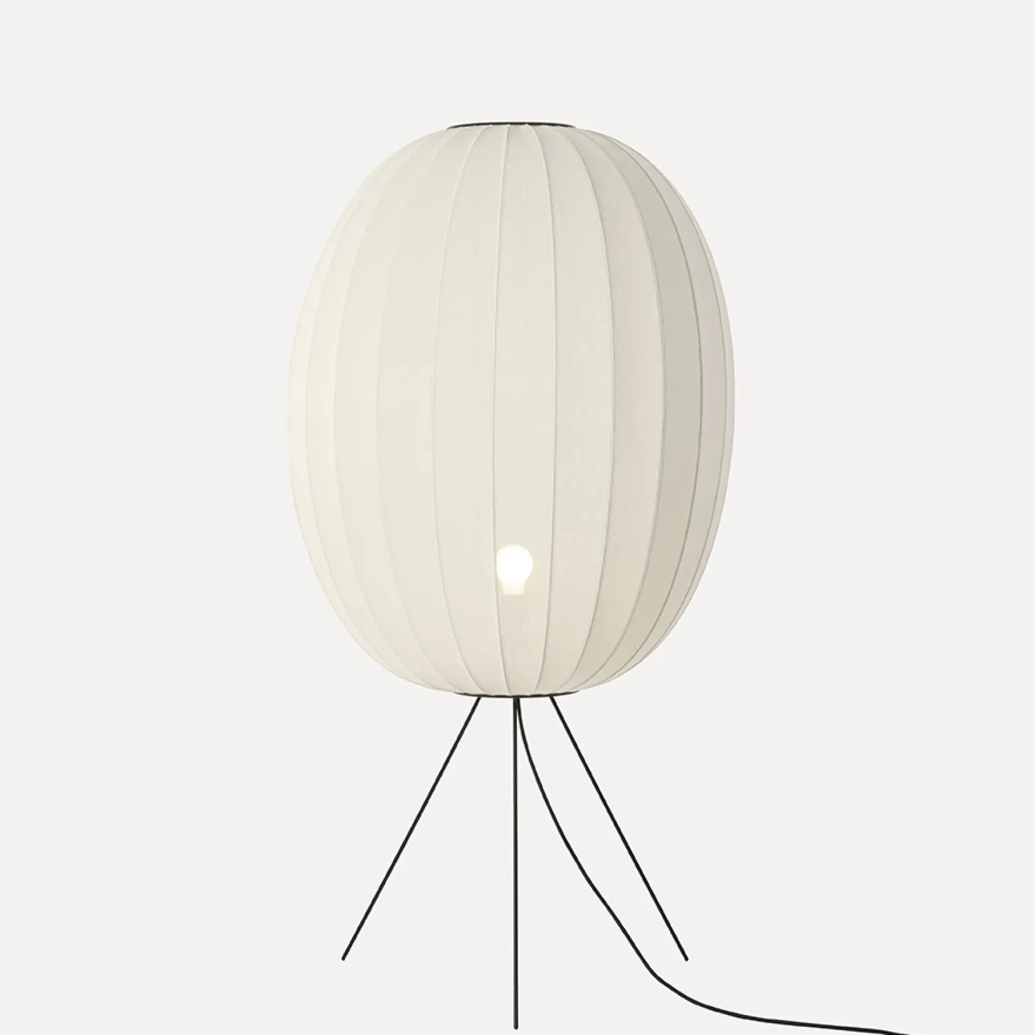 Online Made by Hand - Gulvlampe - Knit-Wit 65 High Oval Floor Medium - Pearl White