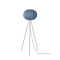 Hot Made by Hand - Gulvlampe - Knit-Wit 45 Round Floor High - Blue Stone