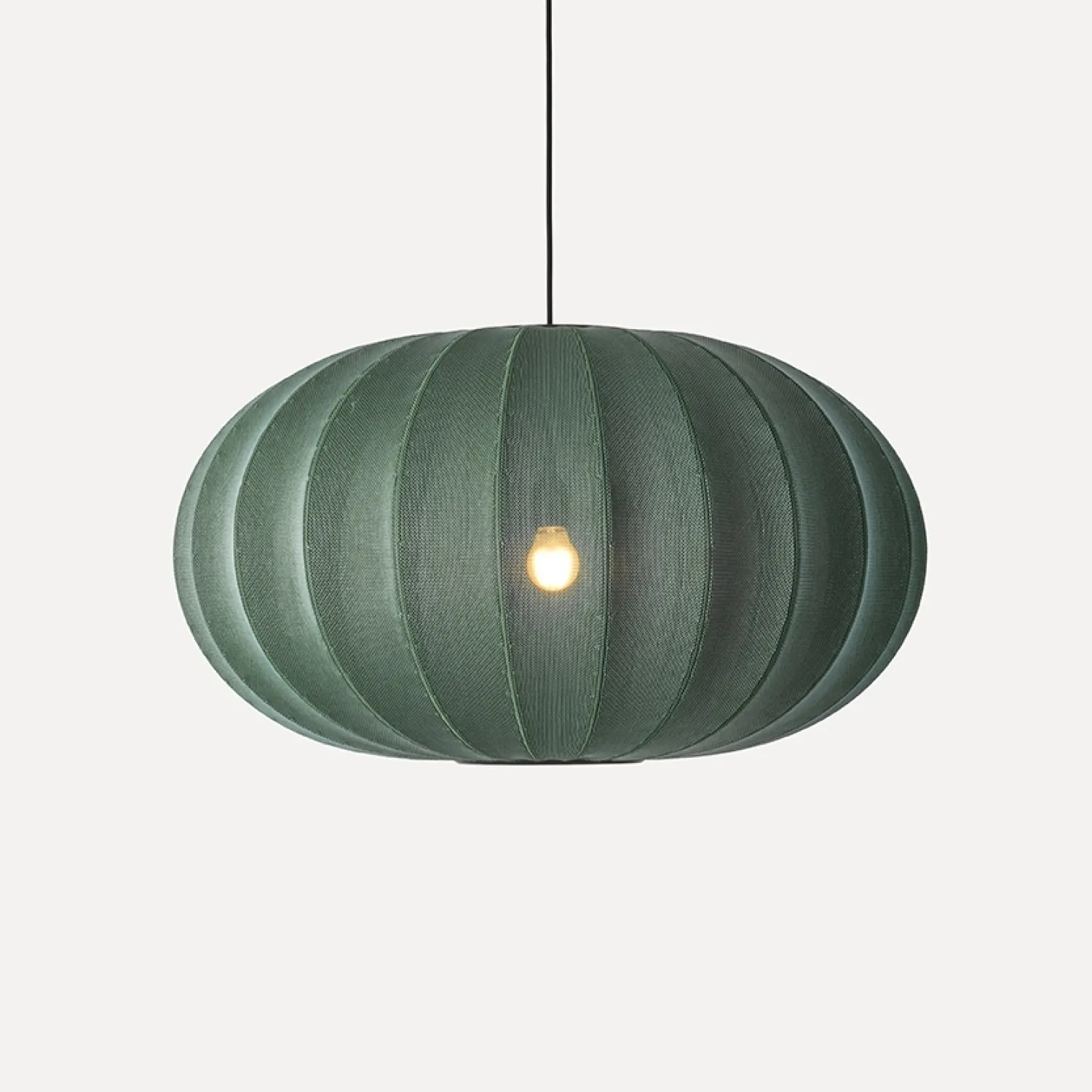 Clearance Made by Hand - Pendel - Knit-Wit 76 Oval Pendant - Tweed Green