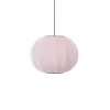 Sale Made by Hand - Pendellampe - Knit-Wit 45 Round Pendant - Light Pink