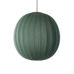 Sale Made by Hand - Pendellampe - Knit-Wit 75 Round Pendant LED - Tweed Green