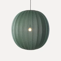 Sale Made by Hand - Pendellampe - Knit-Wit 75 Round Pendant LED - Tweed Green