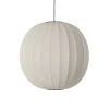 Clearance Made by Hand - Pendellampe - Knit-Wit 75 Round Pendant - Pearl White