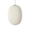 Sale Made by Hand - Pendellampe - Knit-Wit 65 High Oval Pendant LED - Pearl White