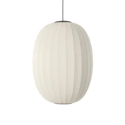 Sale Made by Hand - Pendellampe - Knit-Wit 65 High Oval Pendant LED - Pearl White