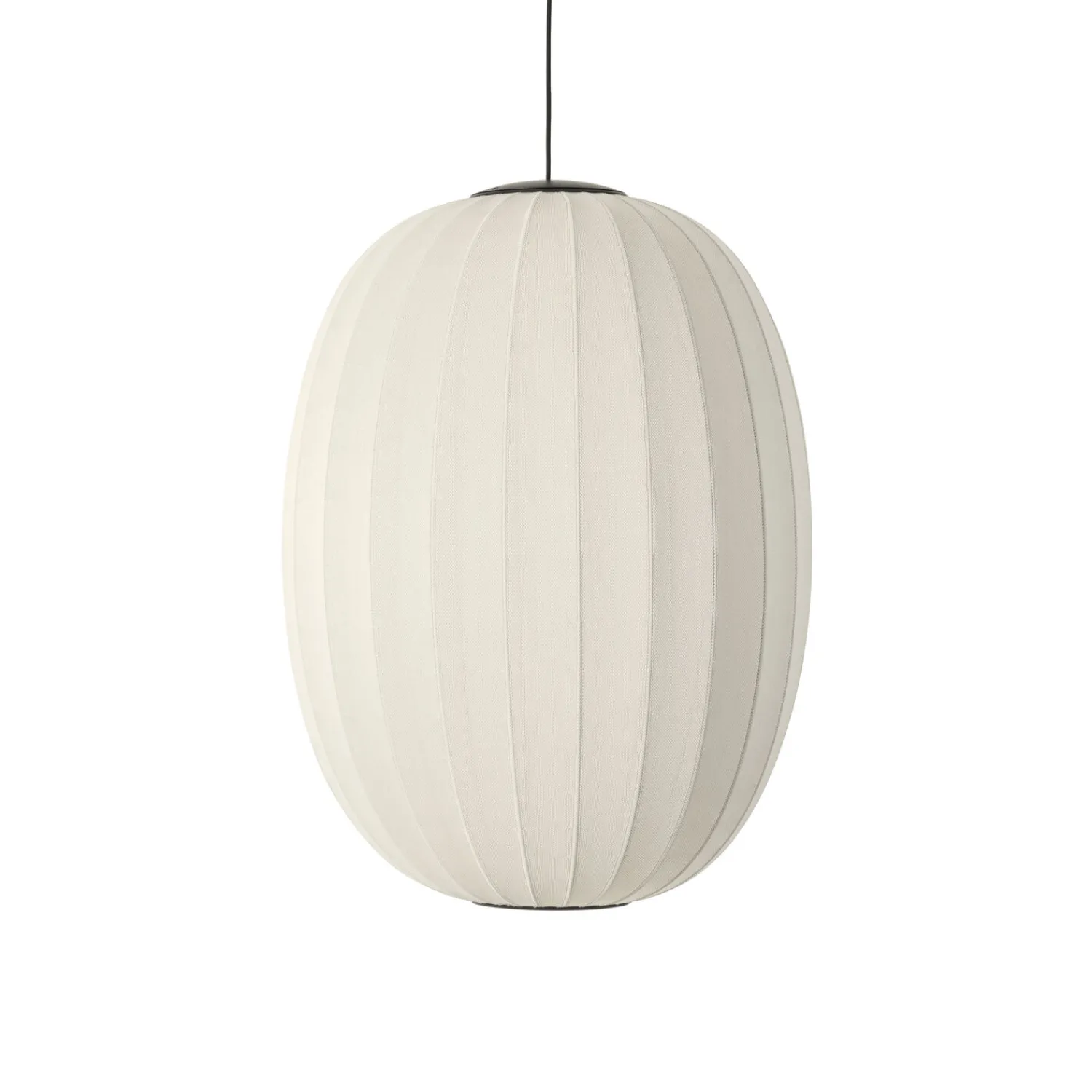 Sale Made by Hand - Pendellampe - Knit-Wit 65 High Oval Pendant LED - Pearl White