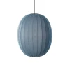 Hot Made by Hand - Pendellampe - Knit-Wit 65 High Oval Pendant - Blue Stone