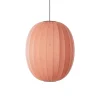 Clearance Made by Hand - Pendellampe - Knit-Wit 65 High Oval Pendant - Coral