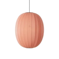 Clearance Made by Hand - Pendellampe - Knit-Wit 65 High Oval Pendant - Coral