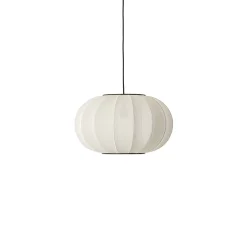 Clearance Made by Hand - Pendellampe - Knit-Wit 45 Oval Pendant - Pearl White