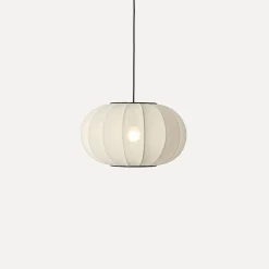 Clearance Made by Hand - Pendellampe - Knit-Wit 45 Oval Pendant - Pearl White
