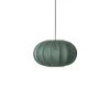 Sale Made by Hand - Pendellampe - Knit-Wit 45 Oval Pendant - Tweed Green