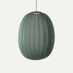 Online Made by Hand - Pendellampe - Knit-Wit 65 High Oval Pendant LED - Tweed Green