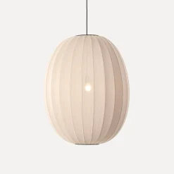 Hot Made by Hand - Pendellampe - Knit-Wit 65 High Oval Pendant - Sand Stone
