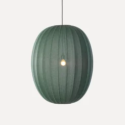 Made by Hand - Pendellampe - Knit-Wit 65 High Oval Pendant - Tweed Green