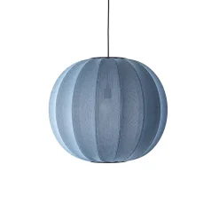 Clearance Made by Hand - Pendellampe - Knit-Wit 60 Round Pendant - Blue Stone
