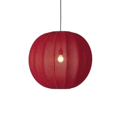 Clearance Made by Hand - Pendellampe - Knit-Wit 60 Round Pendant - Maple Red