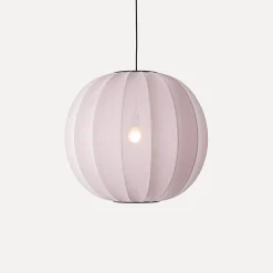 Clearance Made by Hand - Pendellampe - Knit-Wit 60 Round Pendant - Light Pink