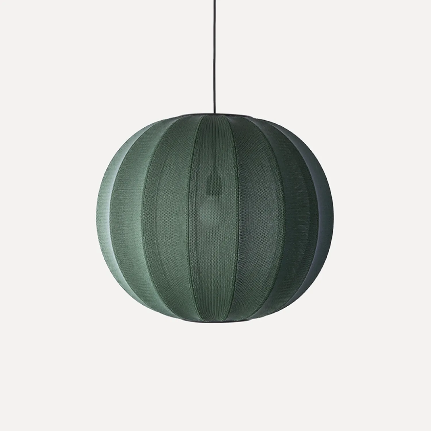 Clearance Made by Hand - Pendellampe - Knit-Wit 60 Round Pendant - Tweed Green