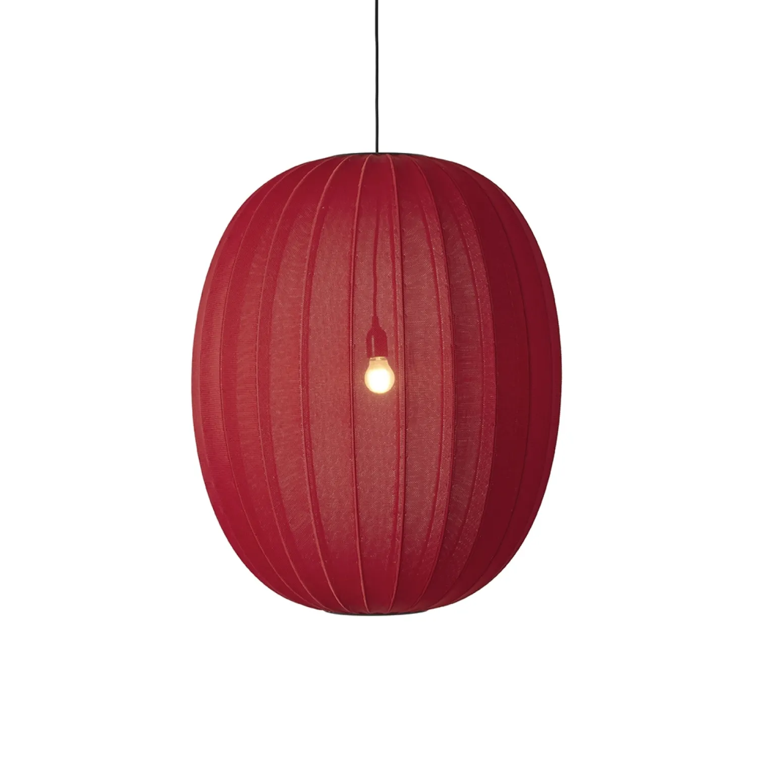 Outlet Made by Hand - Pendellamper - Knit-Wit 65 High Oval Pendant - Maple Red