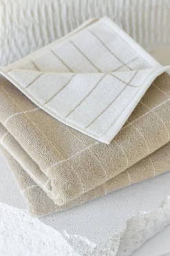 Discount Mette Ditmer - FLINESTEN gæstehåndklæde, 2-pak, Sand / Off-white