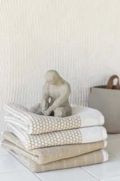 Clearance Mette Ditmer - GRID håndklæde, Sand / Off-white