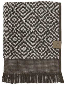New Mette Ditmer - MOROCCO-håndklæde - Chocolate/Off-white - W35 x L55 cm