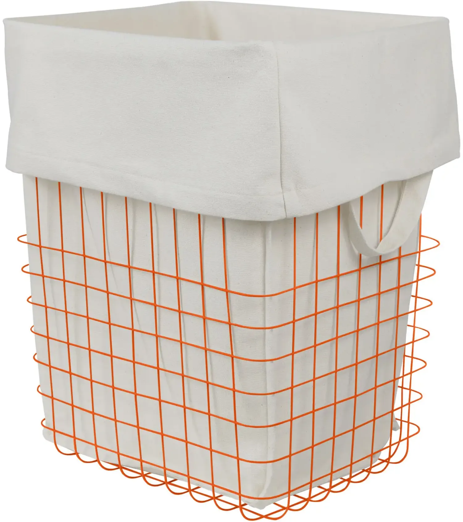 Clearance Mette Ditmer - STORE-IT trådkurv med bomuldspose - Large - Orange